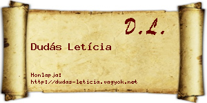 Dudás Letícia névjegykártya